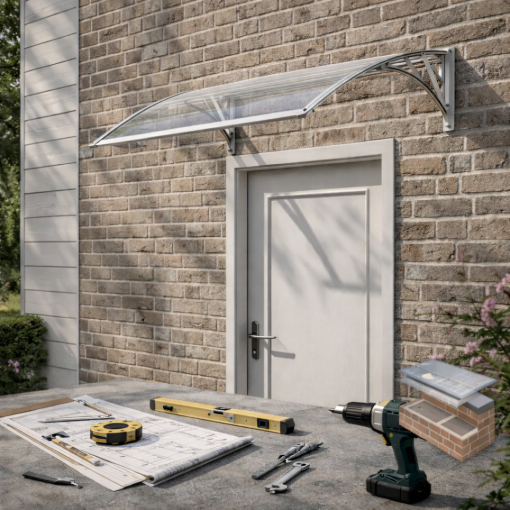 Auvent de porte : comment vérifier les dimensions et la compatibilité du support