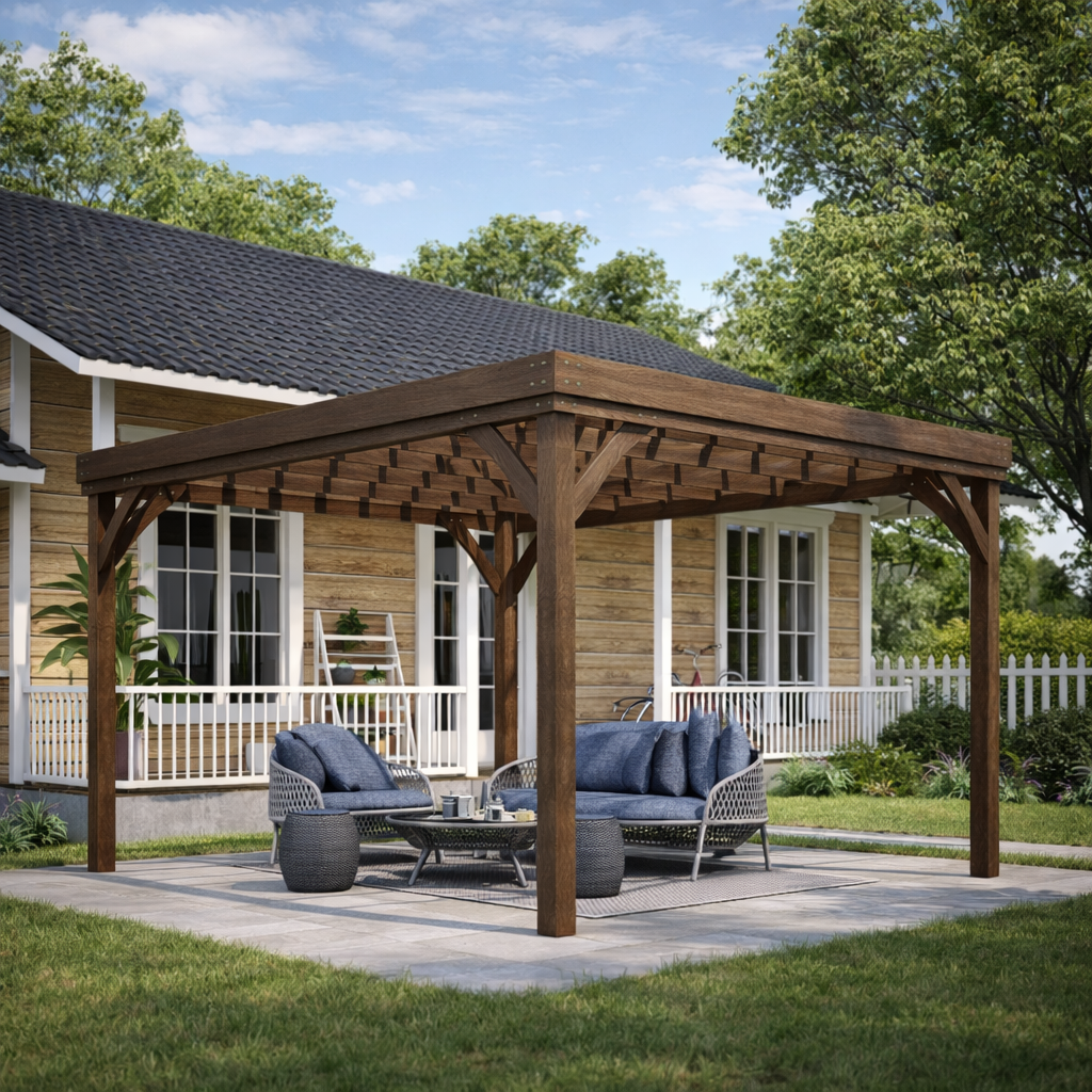 Pergola en Bois de Sapin Autoportante  4 x 3 m