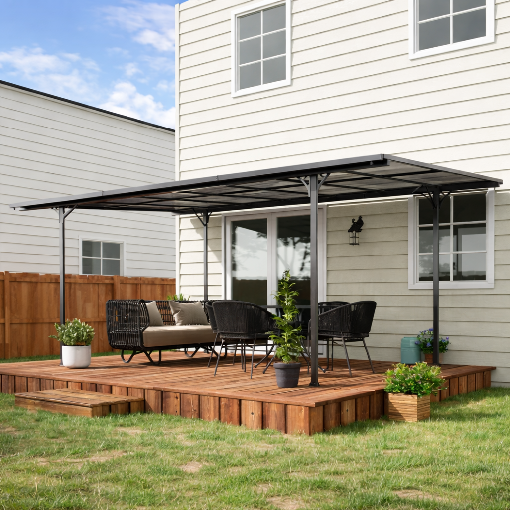 Pergola en Aluminium Rigide avec Toit Polycarbonate 500 x 299