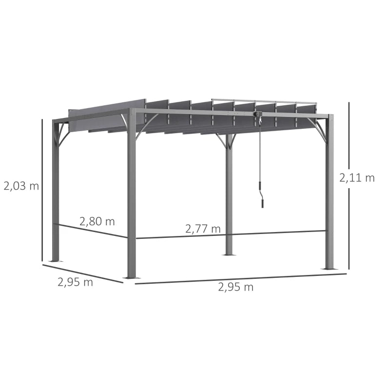 Pergola Bioclimatique 3 x 3 m Aluminium avec Lames Orientables